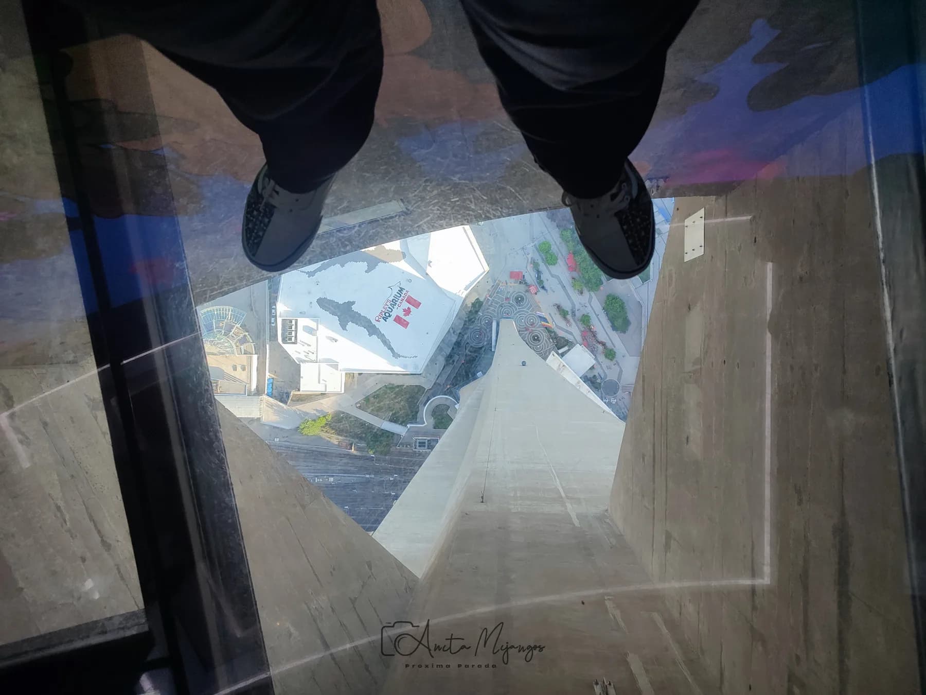 Piso de cristal del mirador de la CN Tower